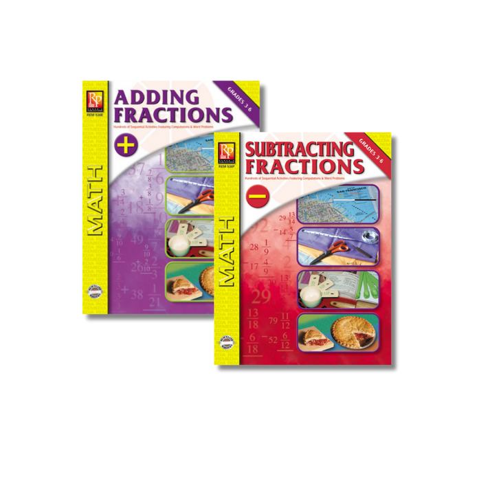 Adding & Subtracting Fractions- 2 Pack BLOWOUT SALE!!(Grs 3-6)